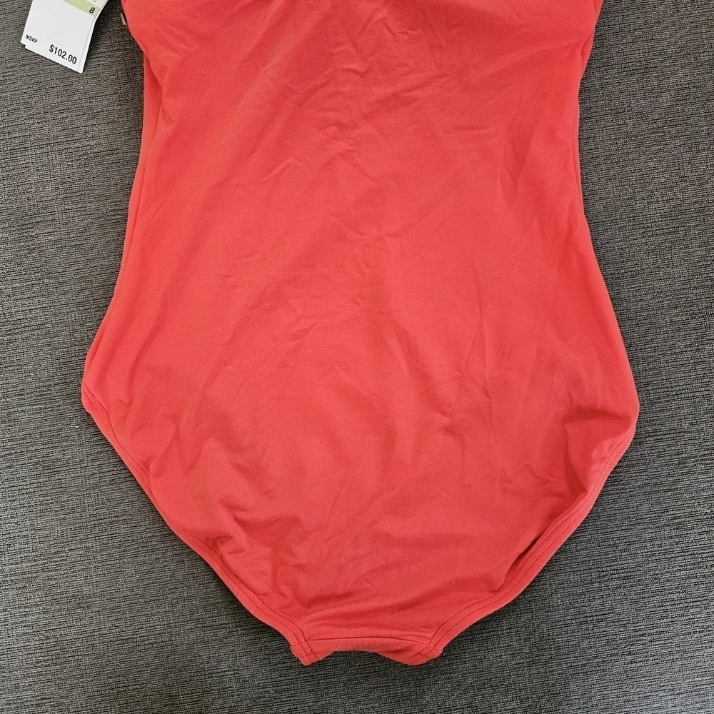 Michael Kors One Shoulder Convertible Gold Plate One Piece wimsuit Size 8